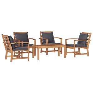 vidaXL Garden Sofa Set Natural Solid teak wood