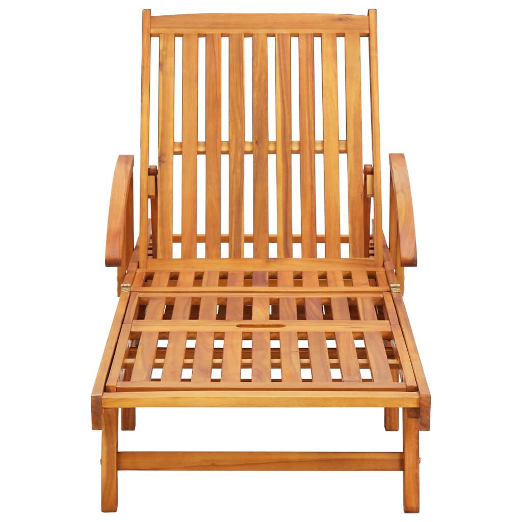 vidaXL Sun Loungers 2 pcs with Cushions Solid Acacia Wood