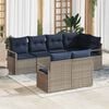 vidaXL Sofa Set 7 pcs Grey Poly Rattan