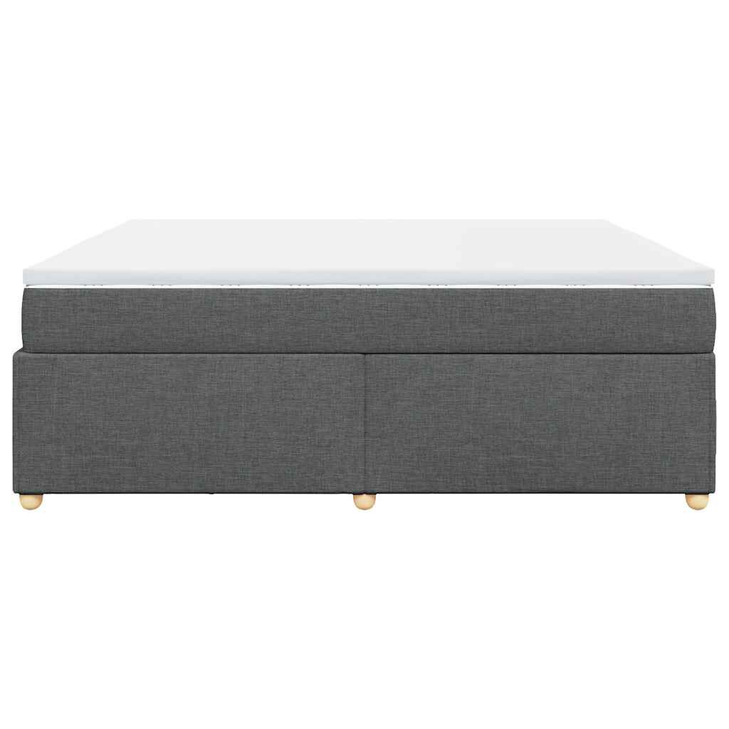 vidaXL Box Spring Bed with Mattress Dark Grey California King Fabric