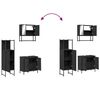 vidaXL 3 Piece Bathroom Furniture Set Black Engineered Wood
