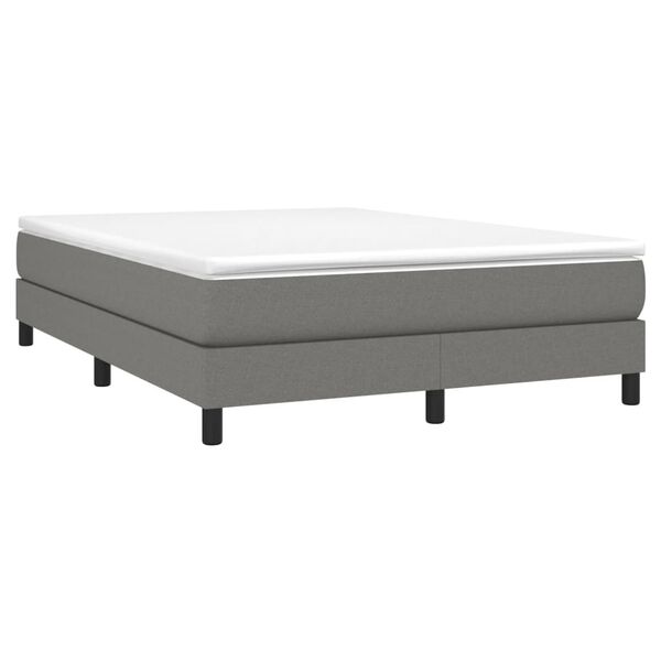 vidaXL Bed Frame without Mattress Dark Grey Queen Fabric