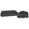 vidaXL 3 Piece Sofa Set with Pillows Dark Grey Microfibre Fabric