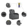 vidaXL Electric Massage Recliner Chair Grey Faux Leather