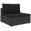vidaXL 8 Piece Garden Lounge Set with Cushions Poly Rattan Black