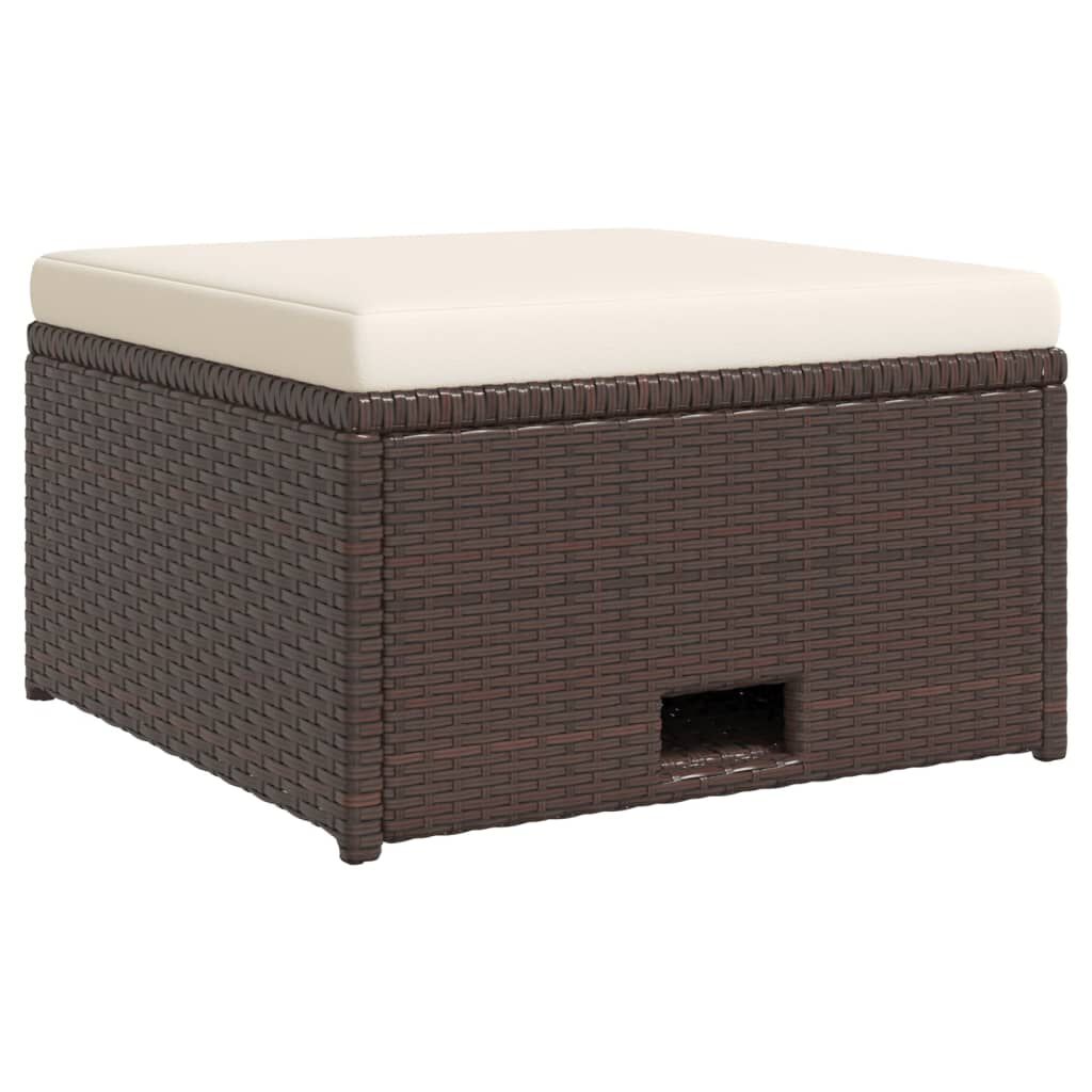 vidaXL 4 Piece Garden Lounge Set with Cushions Poly Rattan Brown