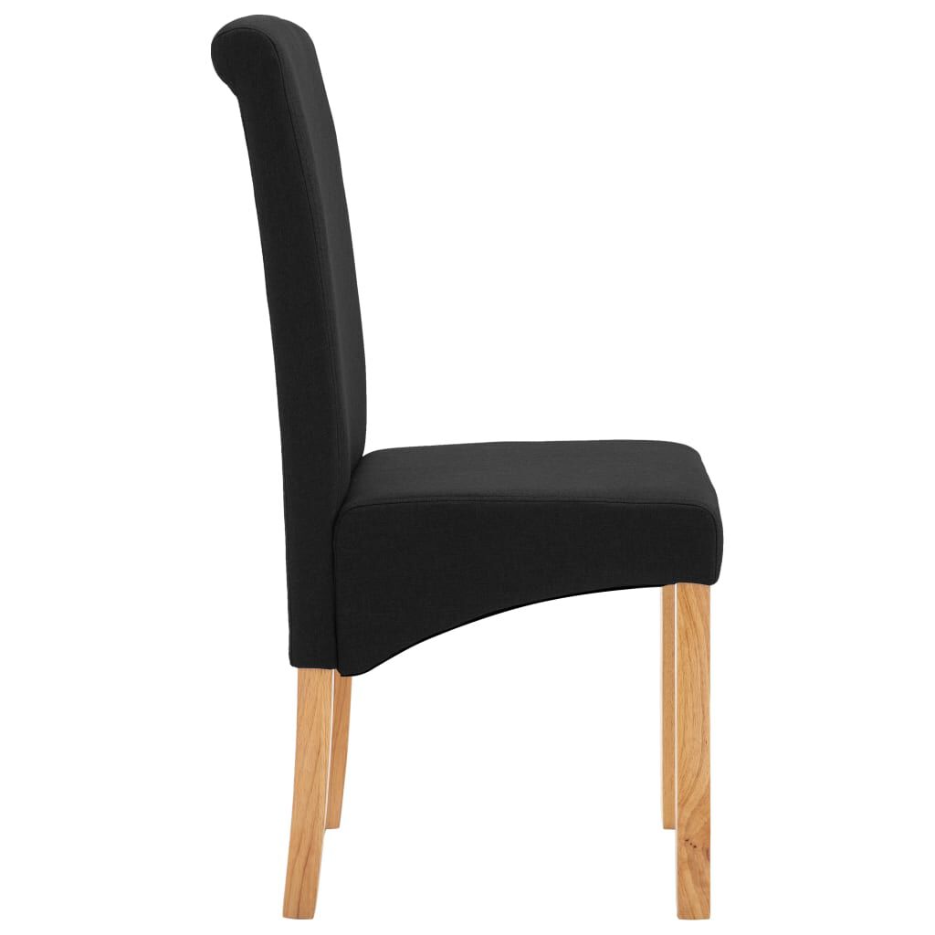 vidaXL Dining Chairs 4 pcs Black Fabric