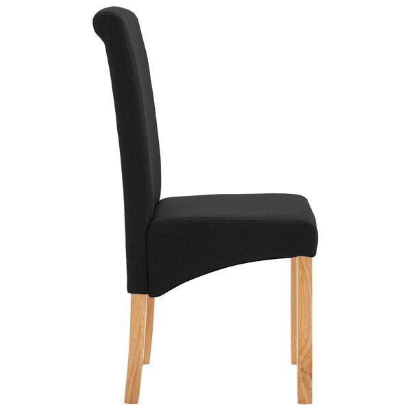 vidaXL Dining Chairs 4 pcs Black Fabric