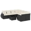 vidaXL 9 Piece Garden Sofa Set with Cushions Black Poly Rattan
