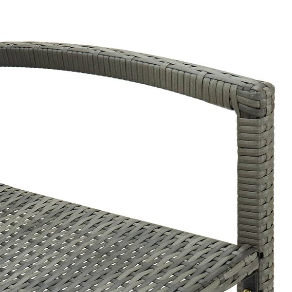 vidaXL Bar Stools 2 pcs Grey Poly Rattan