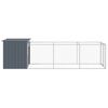 vidaXL Dog House with Run Anthracite 110x405x110 cm Galvanised Steel