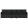vidaXL Garden Sofa 5-Seater with Cushions Black Poly Rattan