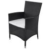 vidaXL 11 Piece Outdoor Dining Set with Cushions Poly Rattan Black