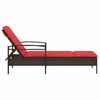 vidaXL Sun Lounger Reclining Brown 63 x 200 x 81 cm Poly Rattan