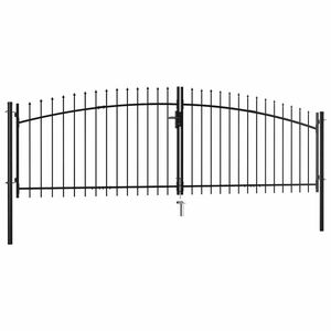 vidaXL Double Door Fence Gate with Spear Top 400x175 cm