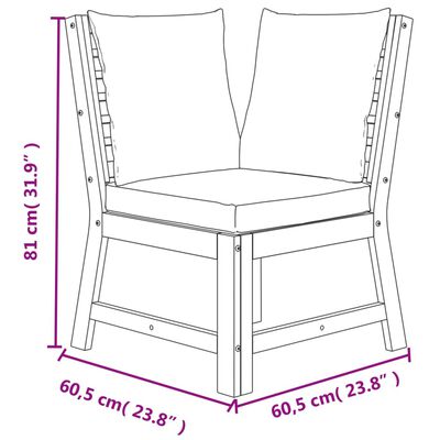 vidaXL 7 Piece Garden Dining Set with Cushions Solid Wood Acacia