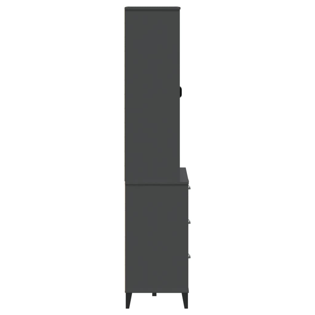 vidaXL Highboard VIKEN Anthracite Grey 80x40x190 cm Solid Wood Pine