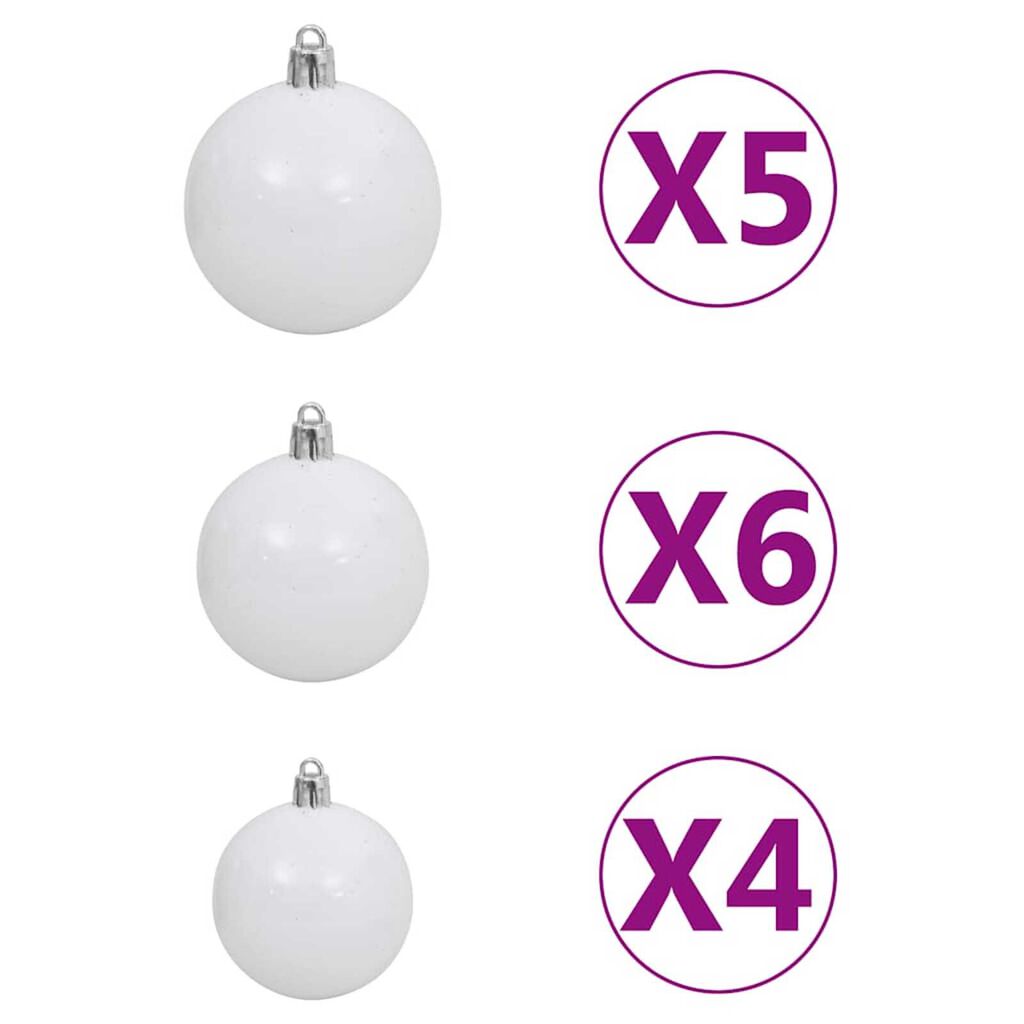 vidaXL Artificial Hinged Christmas Tree 150 LEDs & Ball Set 150 cm