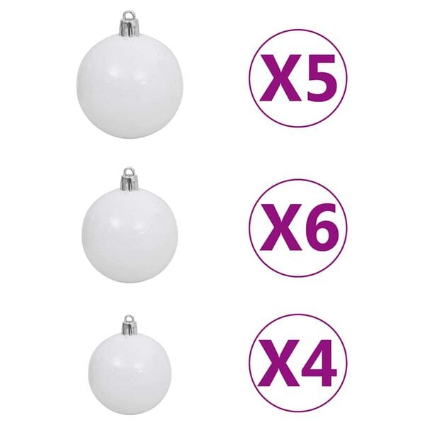 vidaXL Artificial Hinged Christmas Tree 150 LEDs & Ball Set 150 cm