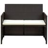 vidaXL 4 Piece Garden Lounge with Cushions Set Poly Rattan Brown