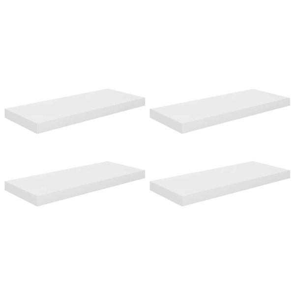 vidaXL Floating Wall Shelves 4 pcs High Gloss White 60x23.5x3.8 cm MDF