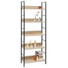 vidaXL 5-Layer Book Shelf Oak 60x27.6x158.5 cm Engineered Wood