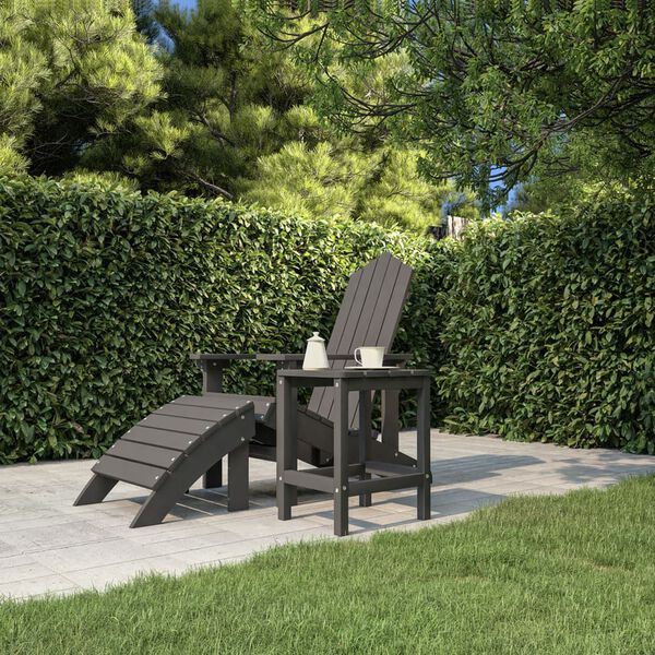 vidaXL Garden Adirondack Table Anthracite 38x38x46 cm HDPE