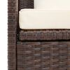 vidaXL Garden Bed with Cushion & Pillows Poly Rattan Brown