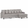 vidaXL 3-Seater Sofa with Footstool Light Grey 210 cm Fabric