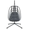 vidaXL Hanging Egg Chair with Stand Anthracite Steel