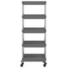 vidaXL 5-Tier Kitchen Trolley Grey 42x29x128 cm Iron and ABS