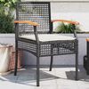 vidaXL Garden Chairs with Cushions 2 pcs Black Poly Rattan Acacia Wood