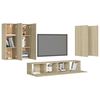 vidaXL 6 Piece TV Cabinet Set Sonoma Oak Engineered Wood