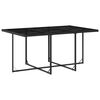 vidaXL 11 Piece Garden Dining Set with Cushions Black Poly Rattan
