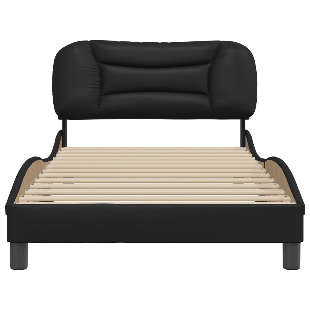 vidaXL Bed Frame without Mattress Black 100x203 cm Faux Leather
