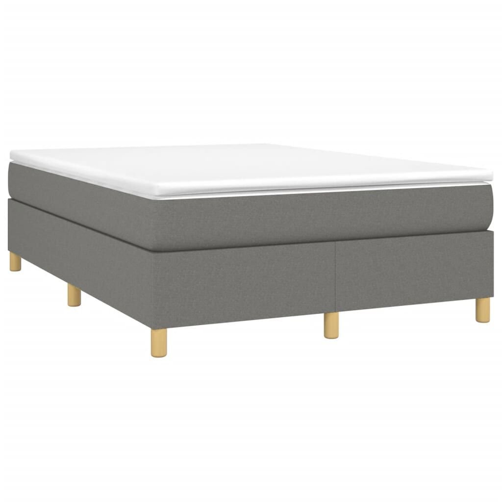 vidaXL Bed Frame without Mattress Dark Grey Queen Fabric (US Only)