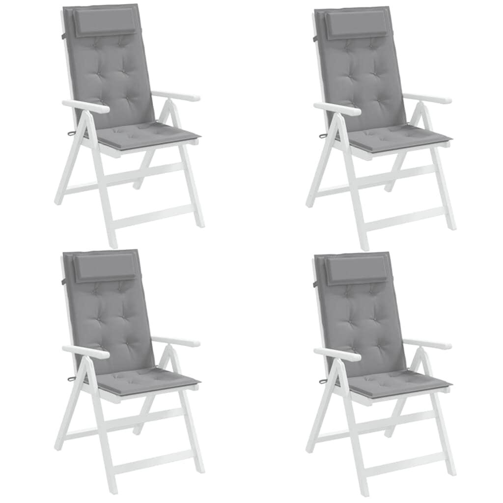 vidaXL Highback Chair Cushions 4 pcs Grey Oxford Fabric