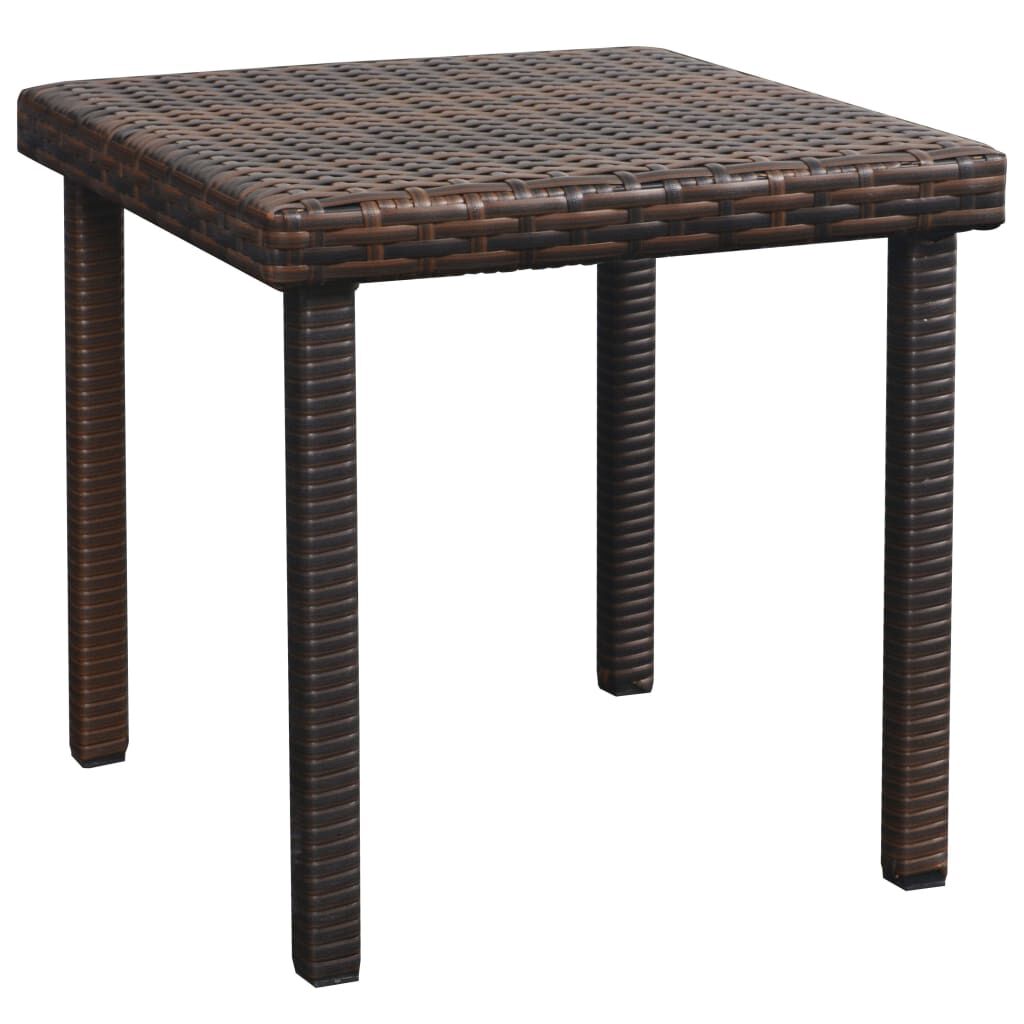 vidaXL Sun Loungers 2 pcs with Table Poly Rattan Brown