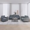vidaXL 3 Piece Sofa Set Dark Grey Velvet