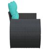 vidaXL Garden Sofa with Cushions 2-Seater Black Poly Rattan