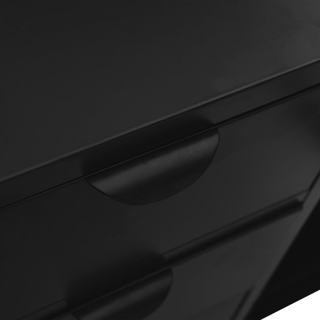 vidaXL Sideboard Black 105x35x70 cm Steel and Tempered Glass
