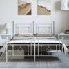 vidaXL Metal Bed Frame without Mattress with Footboard White 150x200cm