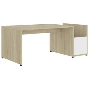 vidaXL Coffee Table White and Sonoma Oak 90x45x35 cm Engineered Wood