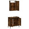 vidaXL 2 Piece Bathroom Furniture Set Smoked Oak Engineered Wood