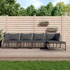 vidaXL 5 Piece Garden Lounge Set with Cushions Anthracite Poly Rattan