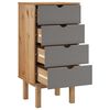 vidaXL Drawer Cabinet OTTA Brown&Grey 45x39x90cm Solid Wood Pine