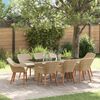 vidaXL Garden Dining Set with Cushion 9 pcs Beige Poly Rattan