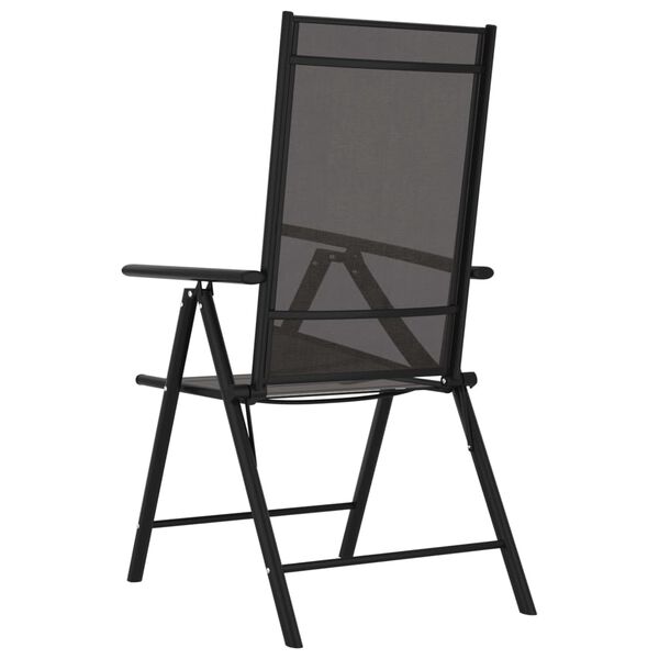 vidaXL Folding Garden Chairs 6 pcs Textilene Black