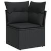 vidaXL 7 Piece Garden Sofa Set with Cushions Brown Poly Rattan