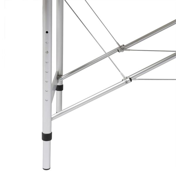 vidaXL Cream White Foldable Massage Table 2 Zones with Aluminium Frame